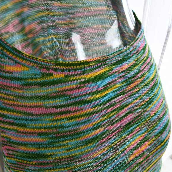 NEW KNIT HALTER DYE BACKLESS SUMMER BEACH MINI PARTY COVER UP DRESS SIZE M - Picture 7 of 8